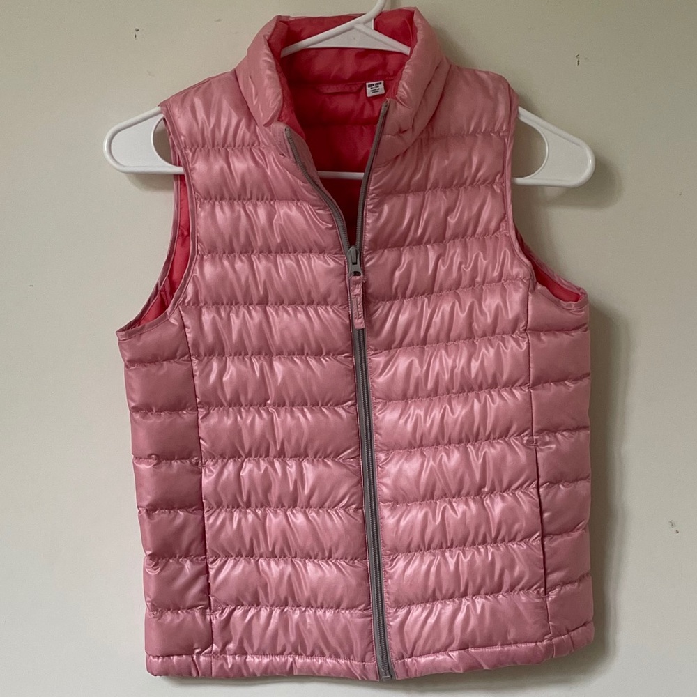 Pink Uniqlo puffer vest